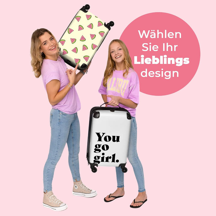 NoBoringSuitcases.com® Kinderkoffer Mädchen - Reisekoffer Kinder, Kabinentrolley, Leichtgewicht, 4 R