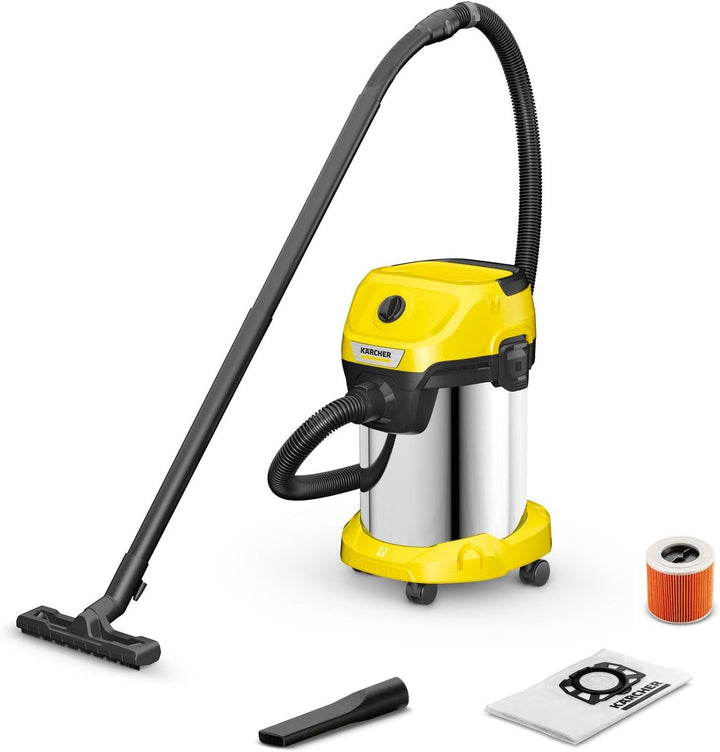 KARCHER WD 3 S V-19/4/20 Nass-/Trockensauger - 19 L Edelstahltank - 1000 W (Blasfunktion)