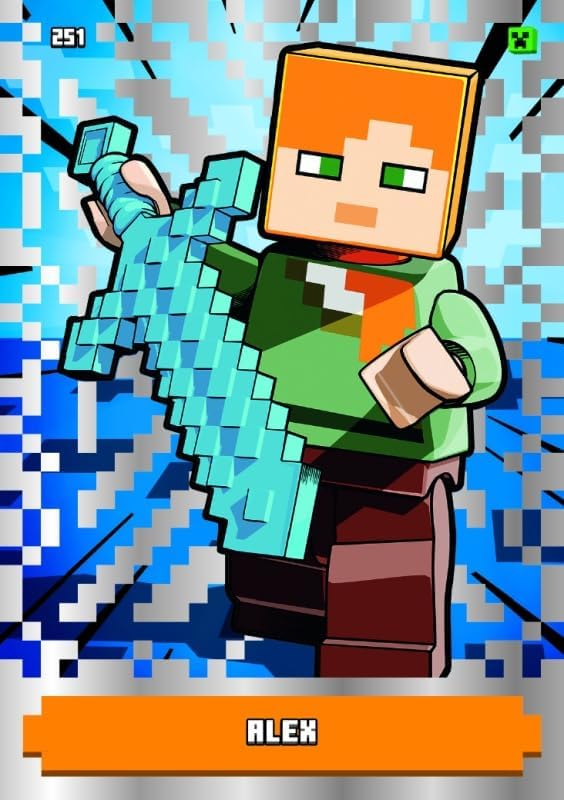 Bundle mit Lego Minecraft Serie 1 Trading Cards - Alle 4 Platin Karten + Exklusive Collect-it Hüllen