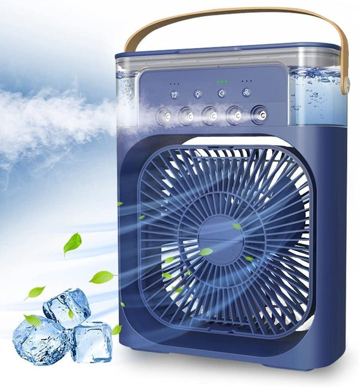 Tragbare Klimaanlage Fan, 4 in 1 Personal Mini Cooling Fan mit Wassernebel Spray, 3 Geschwindigkeite