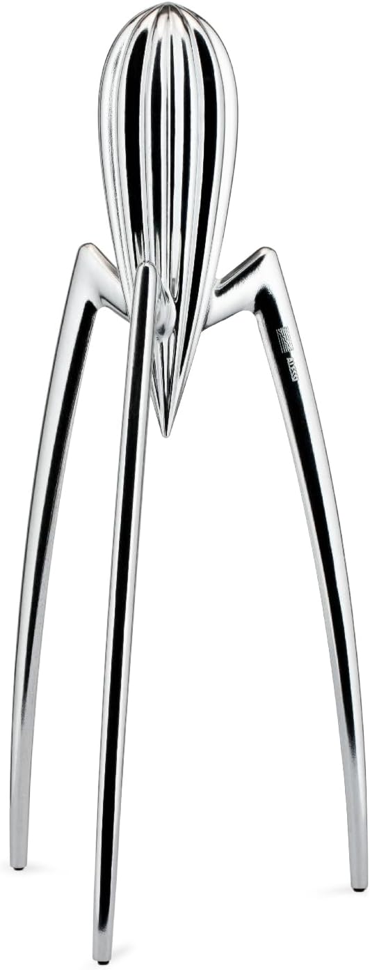 Alessi PSJS JUICY SALIF Zitronenpresse aus Gussaluminium glänzend, Silber, 11 x 13.7 x 27 cm Silber