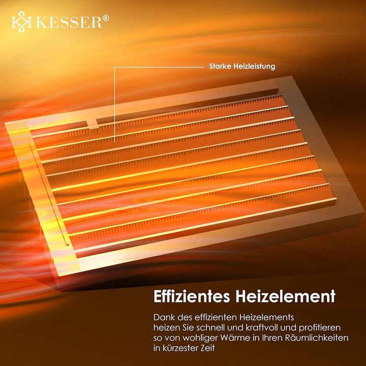 KESSER® Heizlüfter mit Fernbedienung energiesparend leise 2000W Keramik Heizstrahler Standheizstrahl