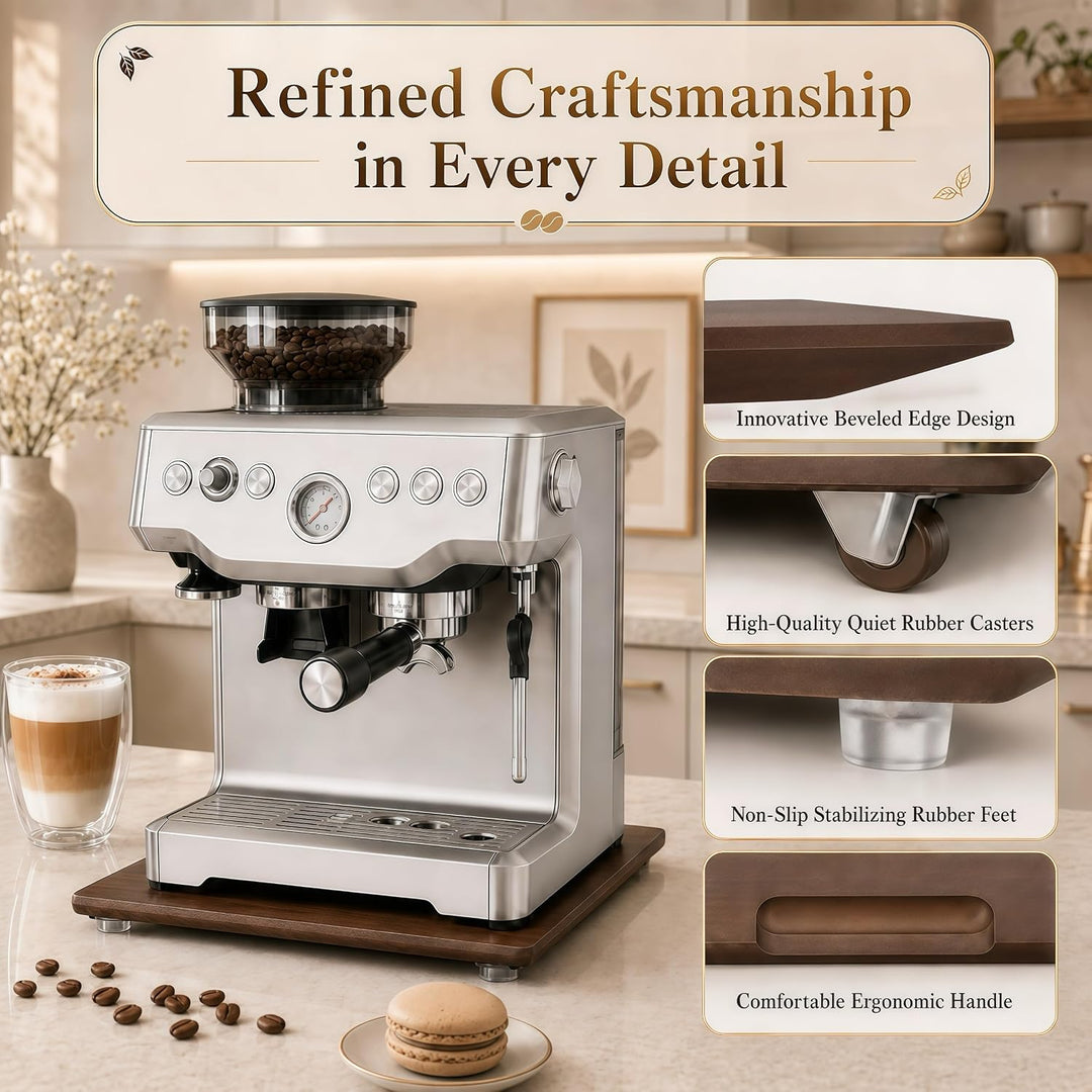 Gleitbrett kompatibel mit Sage/Breville Barista Express 870XL Walnussfarbe 1 Stück, Walnussfarbe 1 S