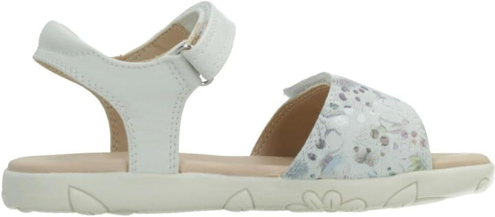 Geox Mädchen J Haiti Girl Sandal, Off White Multicolor
