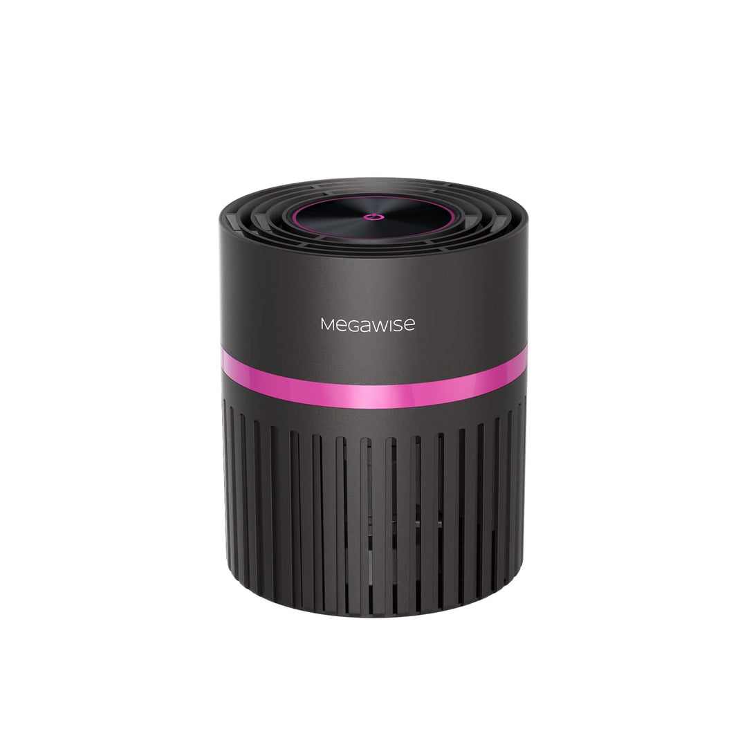 MEGAWISE Büro Luftreiniger mit 3-in-1 True HEPA Filter Desktop Luftreiniger für Haustiere, Raucher,