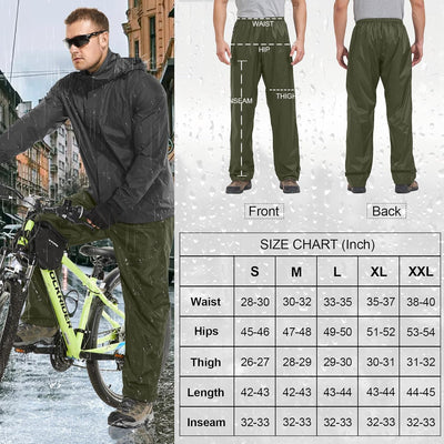Asfixiado Regenhose Herren Fahrrad Leichte wasserdichte Winddichte Outdoorhose zum Wandern Camping T