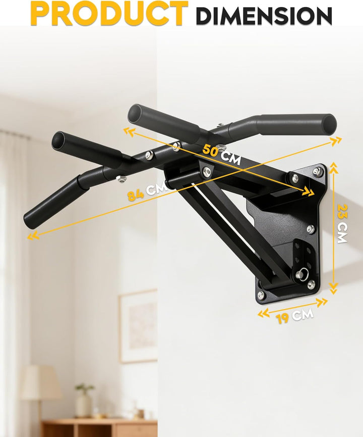 GuuG Klimmzugstange Wand Pull Up Bar: Pullup Wall Wandmontage Verstellbare Klimmzug Stange Multifunk