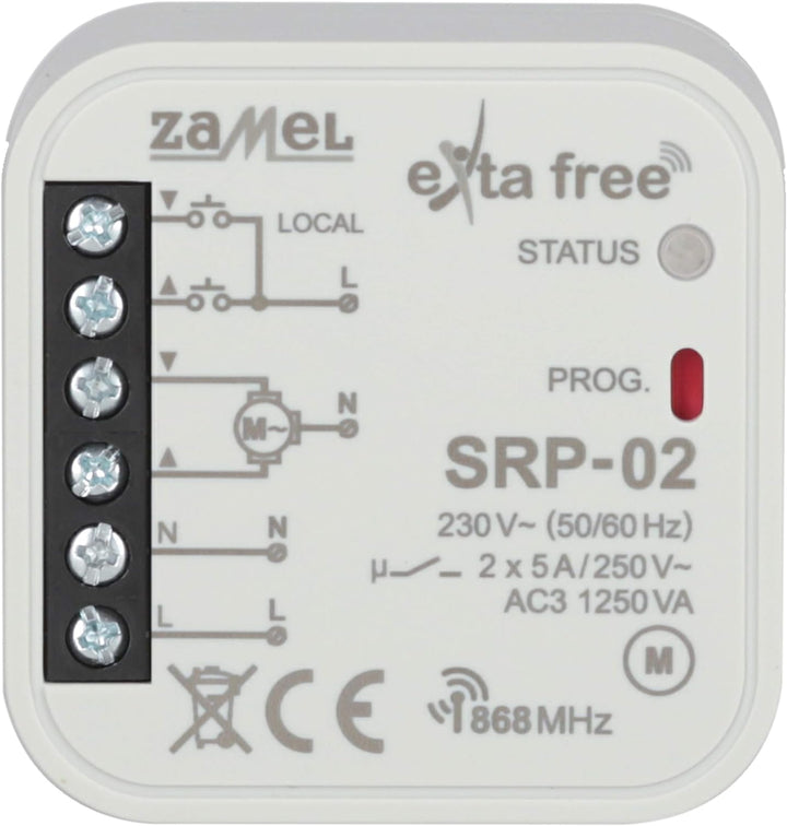 EXTA FREE SRP-02 Funk- Rollladen- Controller, 47,5x47,5x20 mm
