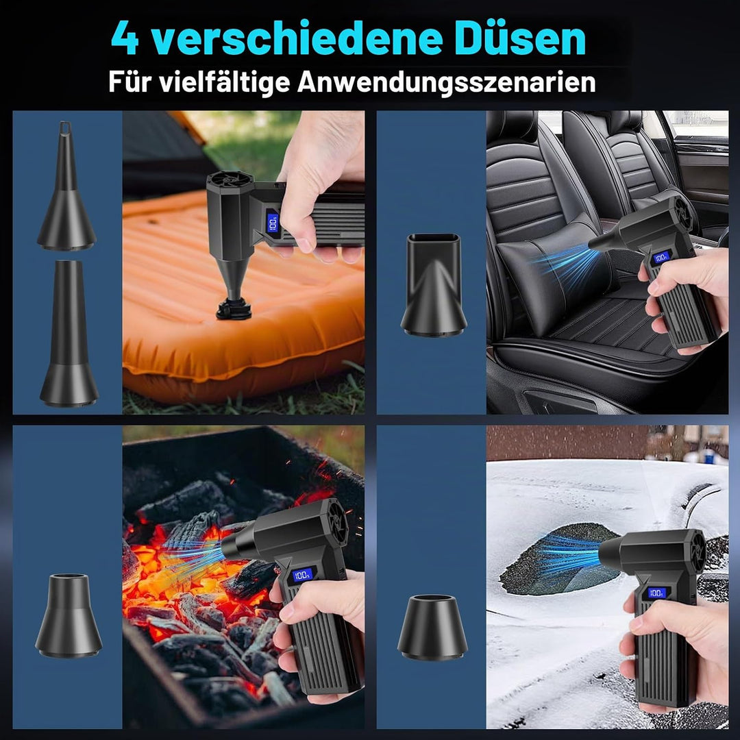 Elektrisches Air Duster- Viafexna 120000RPM Ultra-Starkes Staubgebläse Ohne Kabel, Druckluft, 4-Gang