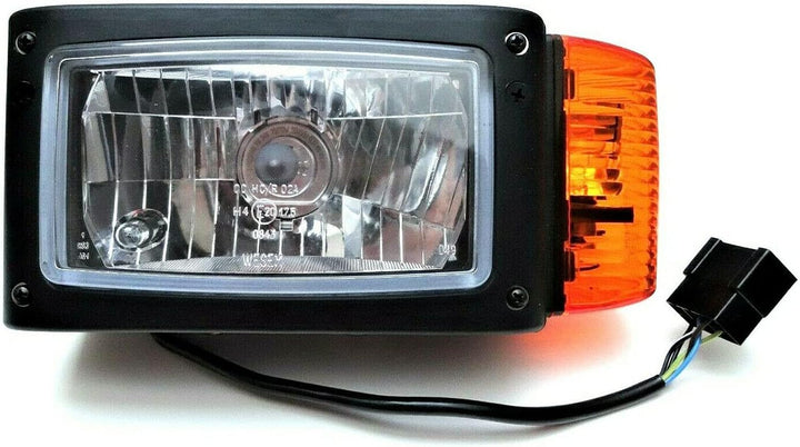 Ml MelTruck® 2x H4 Scheinwerfer mit Blinker 24V für Radlader Baumaschinen Bagger Schlepper JCB Merlo