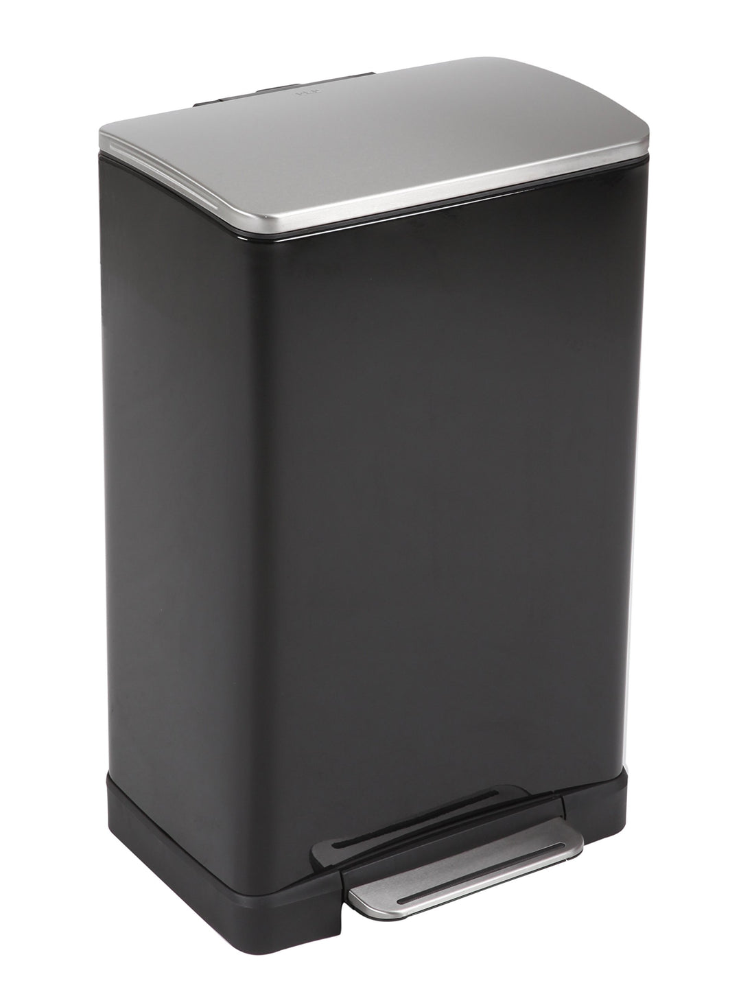 EKO E-Cube Tretmülleimer 40L Metall (34.5 x 40.3 x 65 cm, Dämpfer-System, Fingerabdruck frei, Stay-O