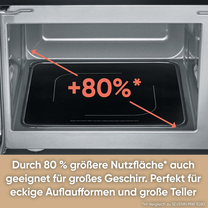 SEVERIN 3-in-1 Mikrowelle mit Glasboden, Grill und Heissluftfunktion, Mikrowellengerät, Mikrowelle m