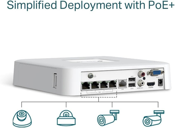 4-Kanałowy Raster sieciowy PoE VIGI NVR1104H-4P