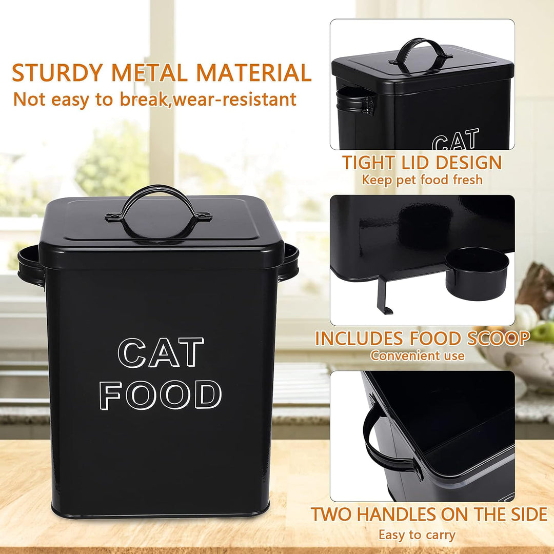 Pethiy Katzenfutter Katzenleckerli aufbewahrung Box, 6.5 Liter Metall Katzenfutter Box Aufbewahrungd