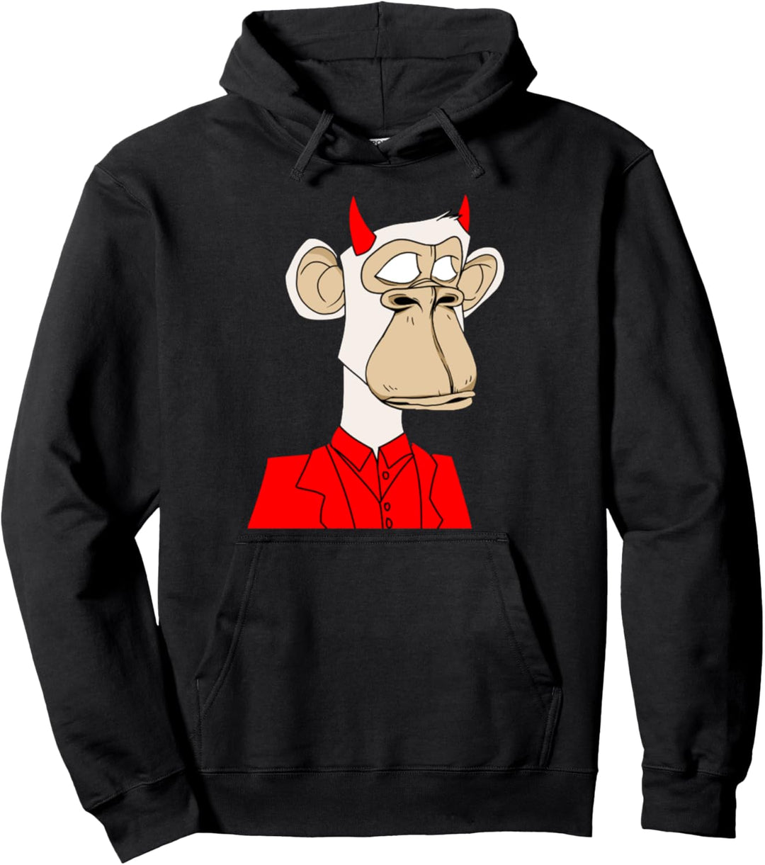 Lustiger Affe Non-Fungible Human NFT Crypto Art Token Pullover Hoodie