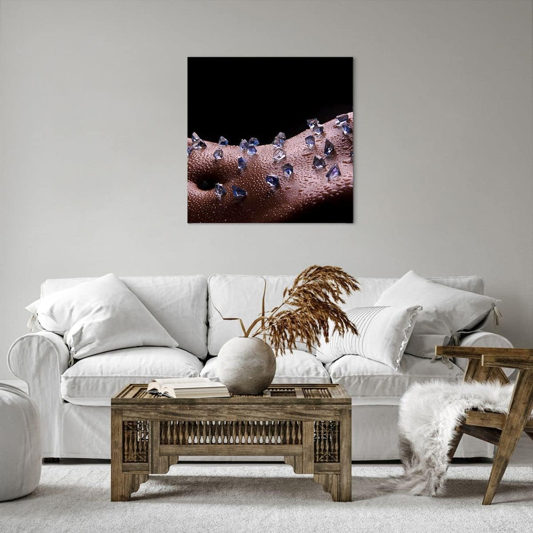 Bilder auf Leinwand Frau Körper Kristalle Wassertropfen Leinwandbild 60x60cm Wandbilder Dekoration W