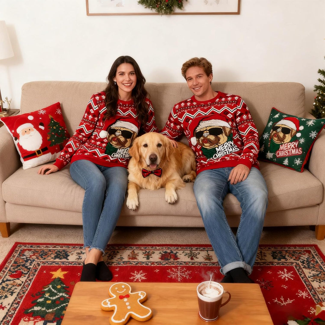 NEWISTAR Pullover Herren Damen Weihnachtspullover 3D Druck Strickpullover Lustig Weihnachtspulli Ugl