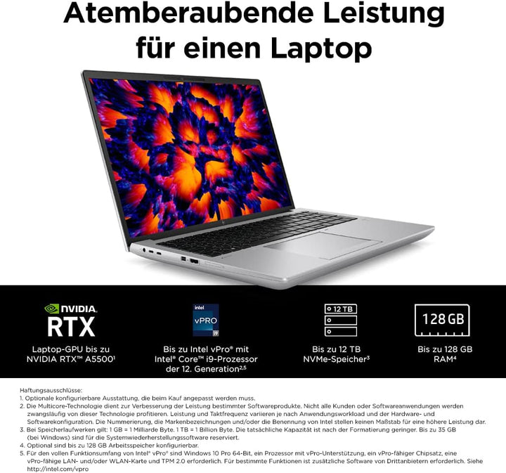 HP ZBook Fury 16 G9 Mobile Workstation Laptop | 16" IPS WUXGA-Bildschirm | Intel Core i7-12800HX | 1