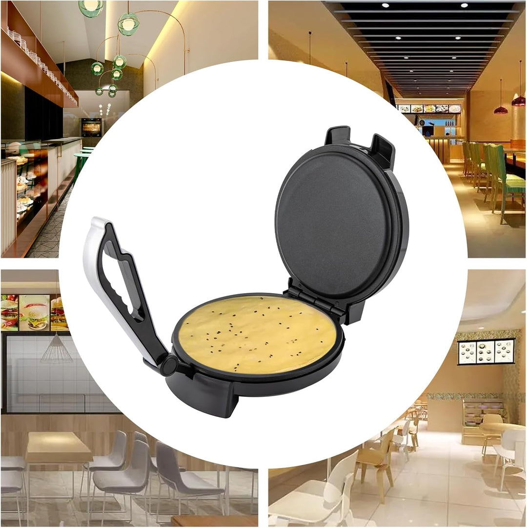 Elektrischer Roti Maker, 1200W Elektrisch Pfannkuchen Maker Antihaft Tortilla-Presse Pancake Backmas