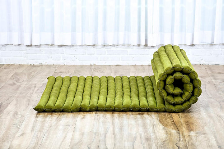 Leewadee Breite Rollbare Thaimatte 190 x 100 cm - Kapok Bodenmatte zum Schlafen, Massieren & Meditie