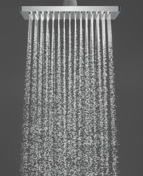 hansgrohe Crometta E Duschkopf, Kopfbrause 240mm, Niederdruck, Chrom Chrom eckig 1 Strahlart / für n