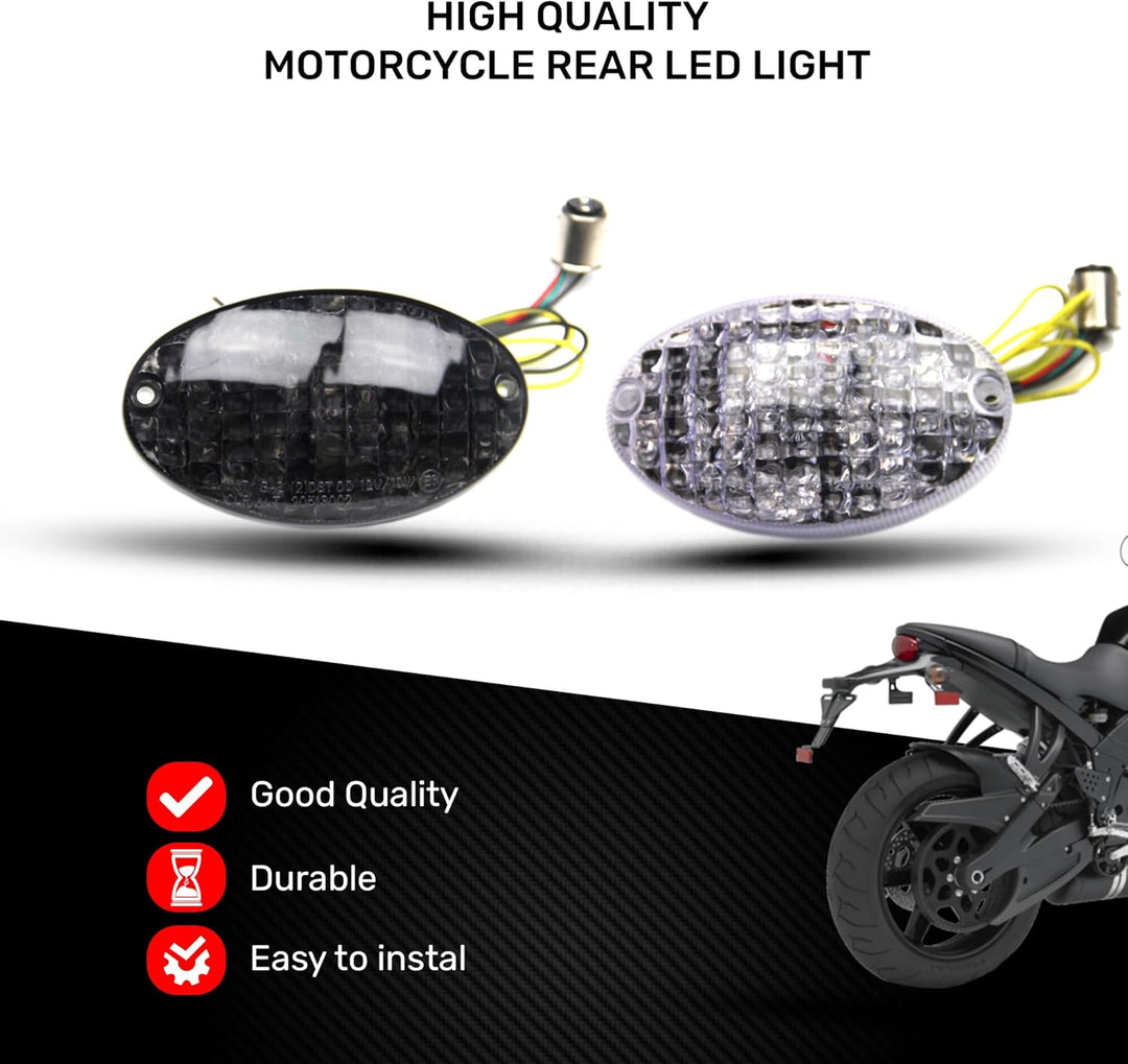 avdb-moto LED-Bremslicht mit integrierten Blinker kompatibel mit Buell XB9, XB12 (Getönt), Getönt
