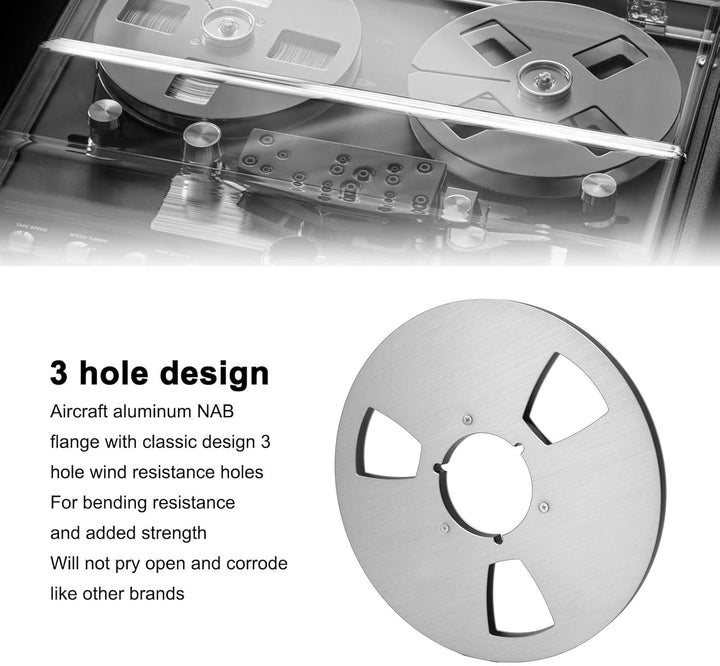 10,5 Zoll Leere Aufwickelspule, 3-Loch-Aluminiumlegierung, Universelles Öffnungsmaschinenteil für, W