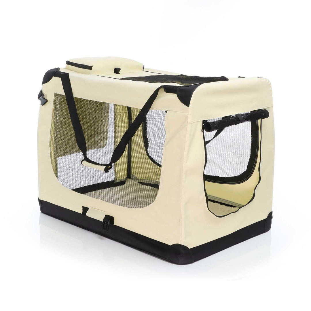 Fudajo Faltbare Transportbox für Hunde, Katzen XXXL (100x69x69cm), robust, leicht, sicher, Hundebox