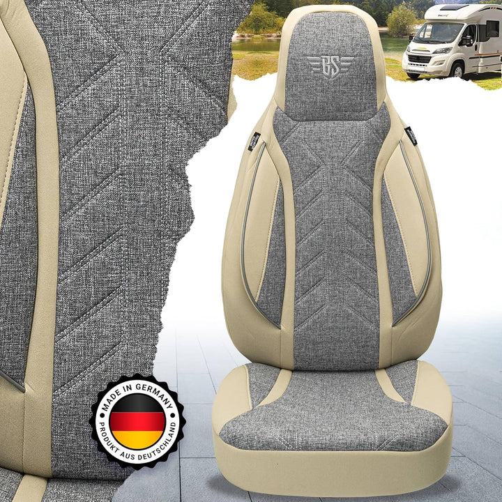 BREMER SITZBEZÜGE Wohnmobil Schonbezüge für FIAT Ducato Jumper Boxer PLKT209 PLKT209 - Grau/Beige, P