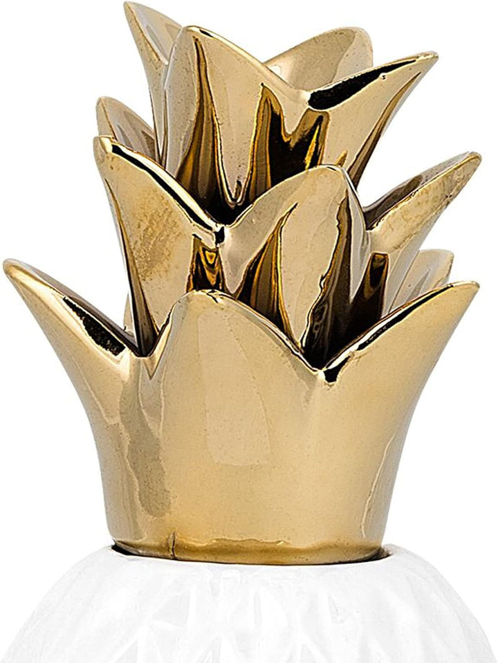 Dekorative Ananas-Skulptur aus Keramik weiss Tyana