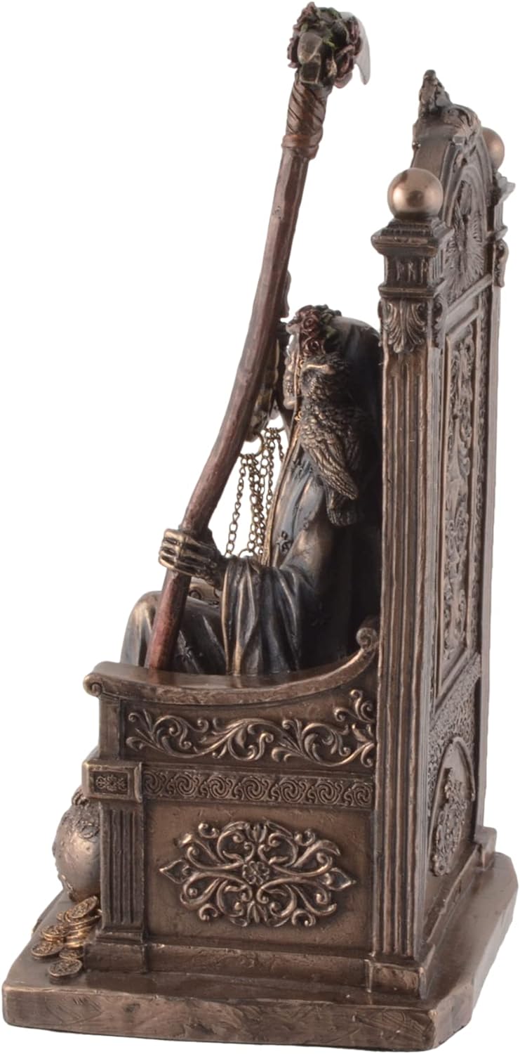 Santa Muerte auf Thron mit Sense und Waage - bronziert/coloriert by Veronese