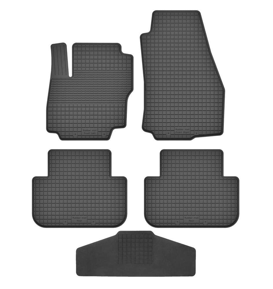 Fussmatten Vorne, Hinten + Tunnel für Ford C-Max/Grand C-Max ab 2010 Gummi Gumimatten Vorne, Hinten,