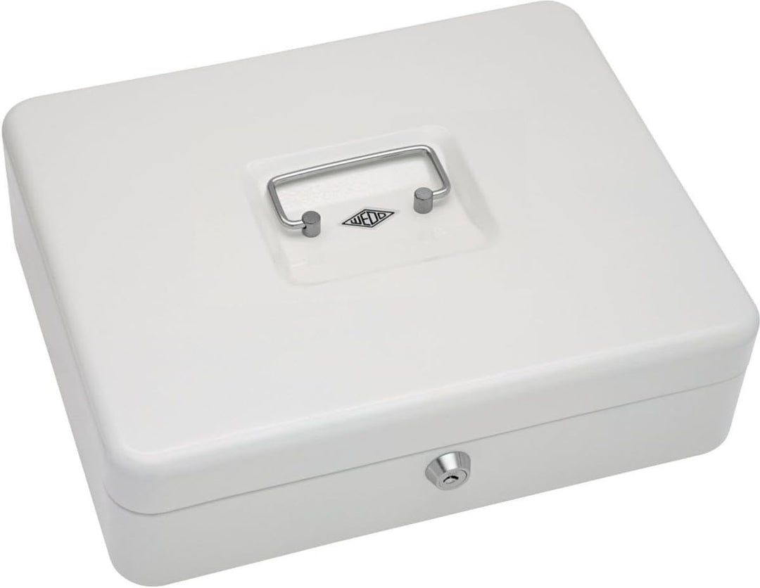 WEDO 145400X Geldkassette aus pulverbeschichtetem Stahl, versenkbarer Griff, 5-Fächer-Münzeinsatz, S