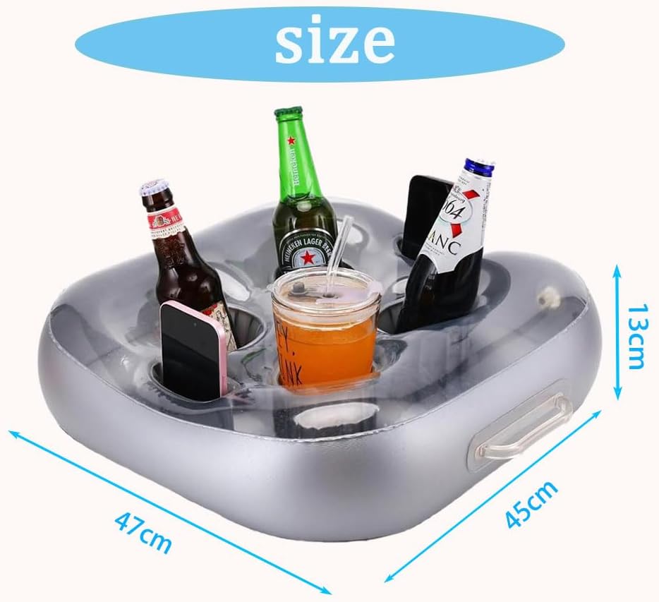 Poolbar Cocktailhalter,4 Löchern Aufblasbarer getränkehalter,Schwimmende Coasters BecherhalterHerges