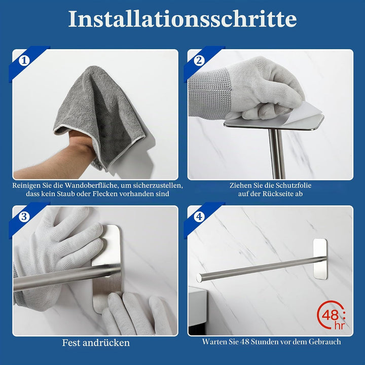SAYAYO Handtuchhalter Ohne Bohren Handtuchhalter Gebürstet Handtuchstange Selbstklebend Wandmontage