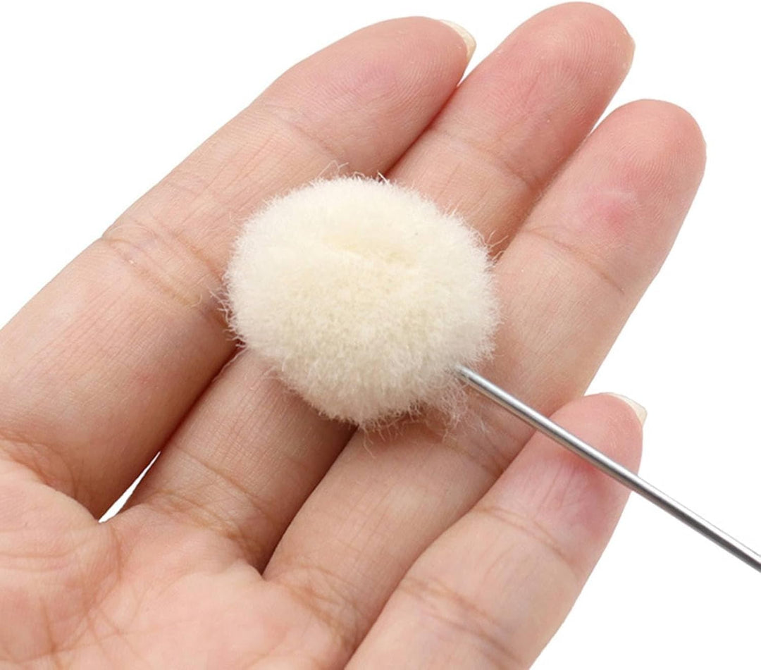 Garosa 100 Stück Wool Daubers Ball mit Metallgriff Leder Dye Tool Dye Dauber Färbepinsel Applikator