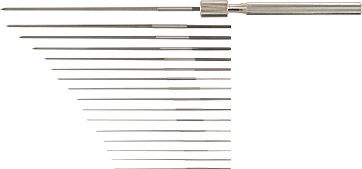 STAHLWILLE 11085 Düsenreibahlen l 16 St. + Halter im Etui l Reinigung von Vergaserdüsen (Motorrad/Ro