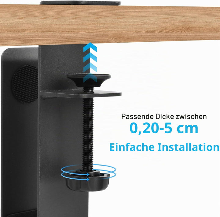 Dokeno Verstellbare Schreibtischseitenlaptop-Halterung, Laptop Ständer Vertikal Seitliches Stanzfrei