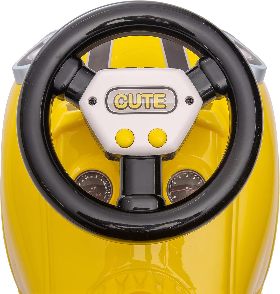 Rutschauto ab 1 Jahr, Lauflernwagen, Kinderauto Indoor, Rutschfahrzeug mit Klängen (Gelb), Gelb