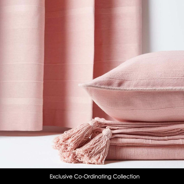 Homescapes handgewebter Vorhang Rajput im 2er Set in Rosa, 170 x 230 cm (Breite x Länge), Ösenvorhan