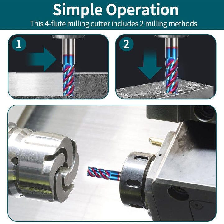 Hartmetall Schaftfräser 10.0 * 75mm, 4 Schneiden, NACO4 Beschichtet HRC65, VHM Fräser, CNC Fräser fü