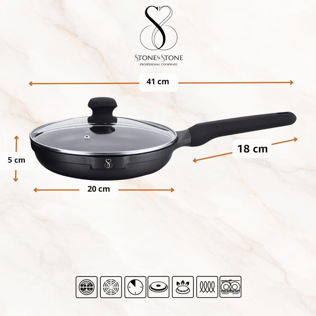 Bratpfanne 20 cm Induktionsgeeignet,Spülmaschinengeeignet, einfache Reinigung, entwickelt mit deutsc