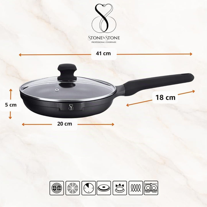 Bratpfanne 20 cm Induktionsgeeignet,Spülmaschinengeeignet, einfache Reinigung, entwickelt mit deutsc