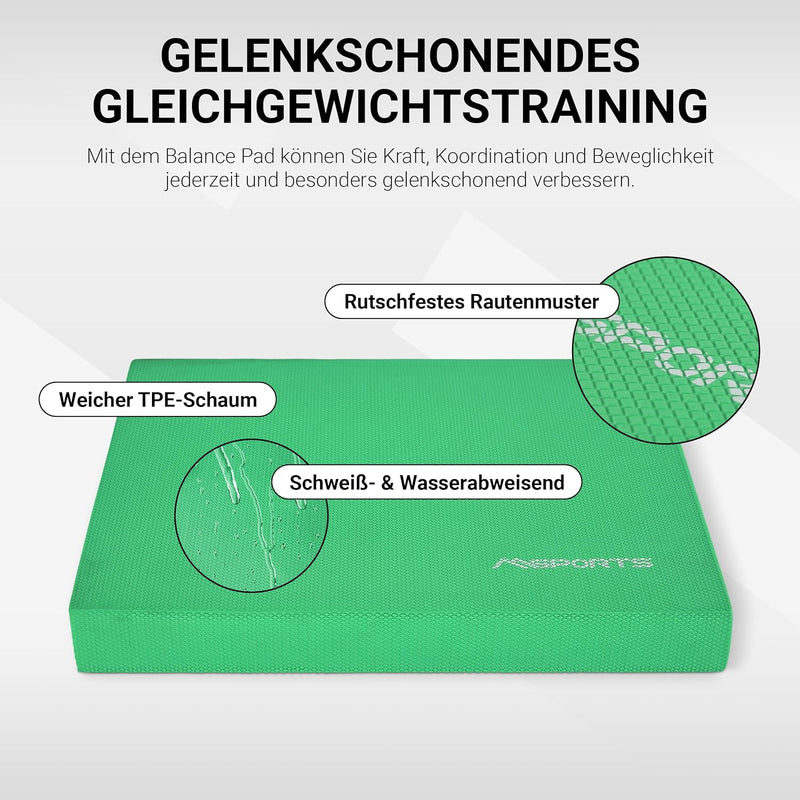 MSPORTS Balance Pad - Premium - inkl. Balance - Übungsposter - Gleichgewichtstraining und Koordinati