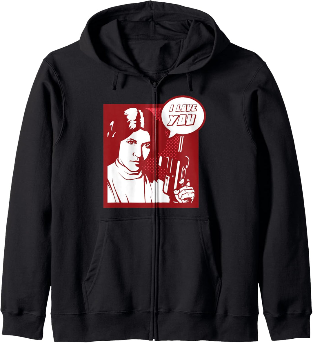 Star Wars Princess Leia I LOVE YOU Comic Pop Art Kapuzenjacke