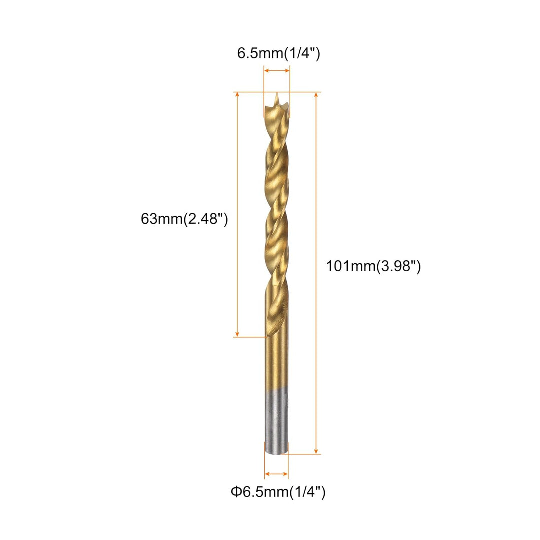 QUARKZMAN 12 Stück 6,5mm Brad Point Bohrer, Metrische 63mm Bohrtiefe Spiral Twist Bohrer mit HSS4241