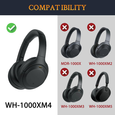 SOULWIT Professionelle Ersatz Ohrpolster für Sony WH-1000XM4 Over-Ear Kopfhörer mit Weichem Proteinl