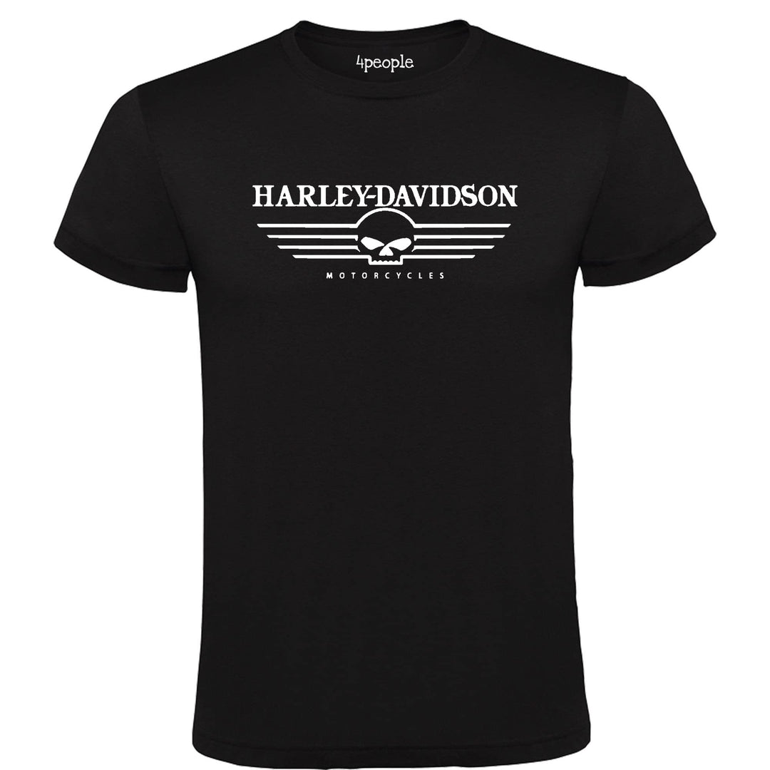 Schwarzes T-Shirt mit Harley Davidson-Logo, 100 % Baumwolle, Herren, Grössen S M L XL XXL M Schwarz,