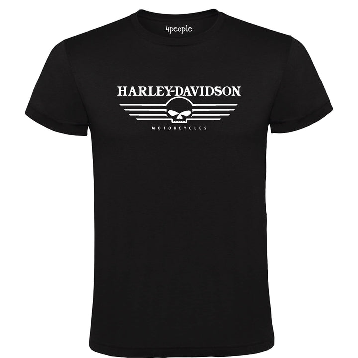 Schwarzes T-Shirt mit Harley Davidson-Logo, 100 % Baumwolle, Herren, Grössen S M L XL XXL M Schwarz,