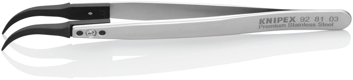KNIPEX Pinzette mit Wechselspitzen ESD Mattiert Glatt 130 mm, 92 81 03